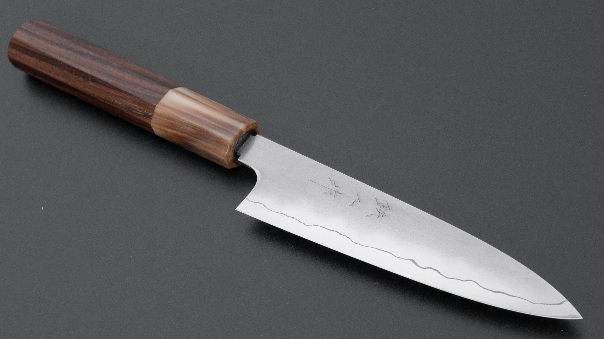 Tetsujin Silver #3 Kasumi Petty 135mm Taihei Makassar Ebony Handle