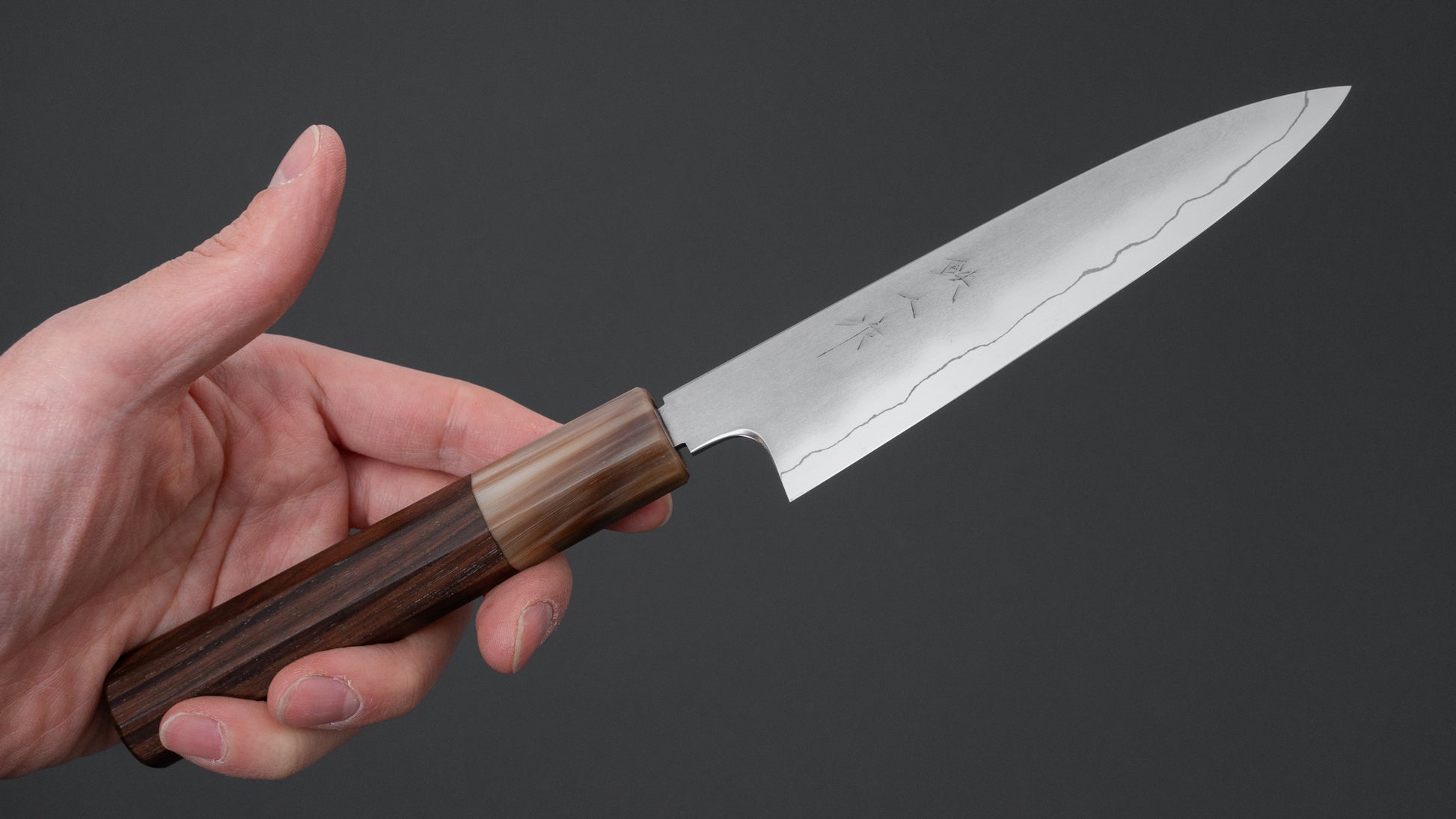 Tetsujin Silver #3 Kasumi Petty 135mm Taihei Makassar Ebony Handle