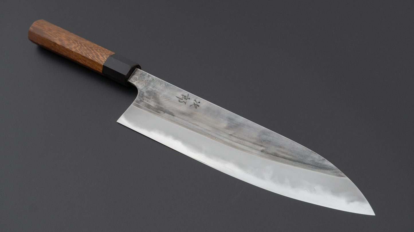 かじや次郎 鎚目 和式 牛刀 240mm 太平鉄刀木柄 (#836)