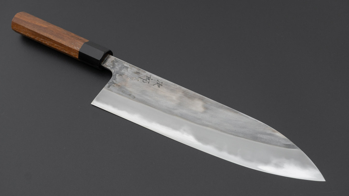 かじや次郎 鎚目 和式 牛刀 240mm 太平鉄刀木柄 (#837)