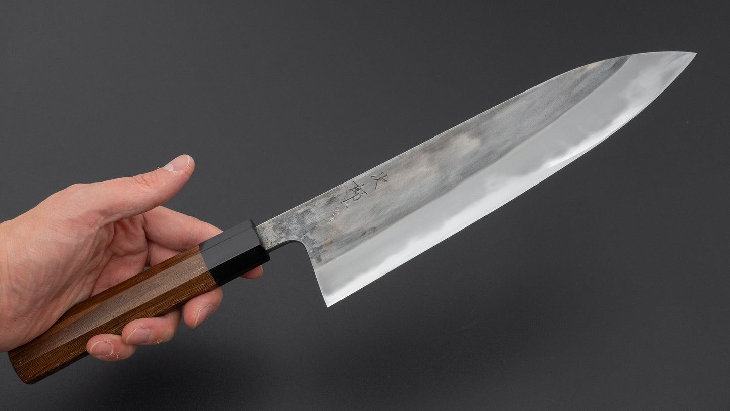 かじや次郎 鎚目 和式 牛刀 240mm 太平鉄刀木柄 (#837)