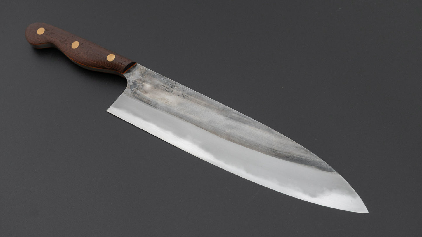 かじや次郎 鎚目 洋式 牛刀 240mm 鉄刀木柄 (#838)