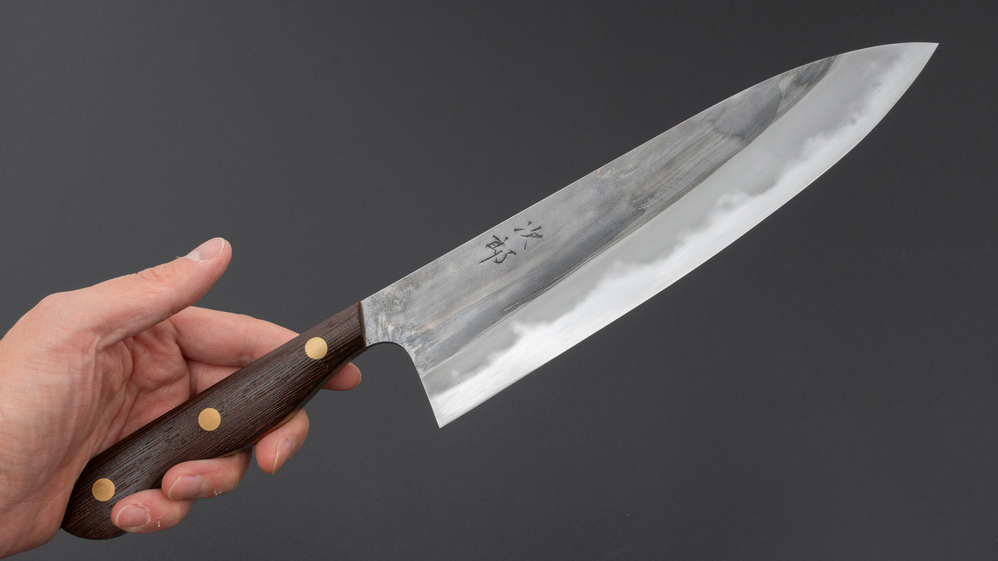 かじや次郎 鎚目 洋式 牛刀 240mm 鉄刀木柄 (#839)