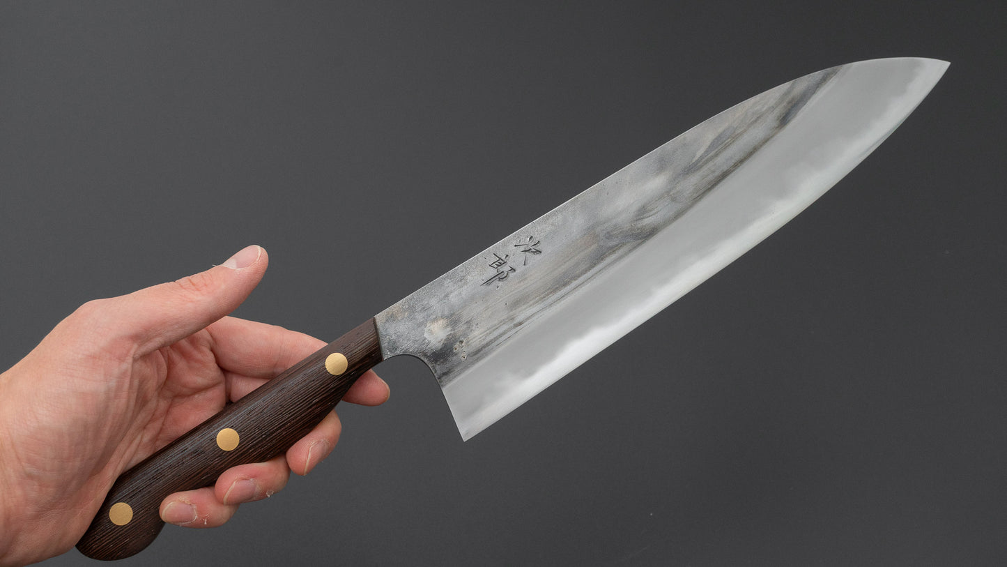 かじや次郎 鎚目 洋式 牛刀 240mm 鉄刀木柄 (#840)