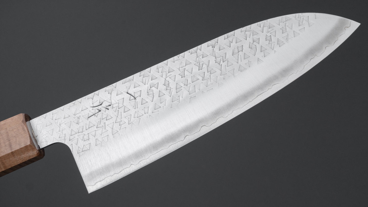 Hitohira Echizen SG2 Tsuchime Santoku 170mm Tagayasan Handle