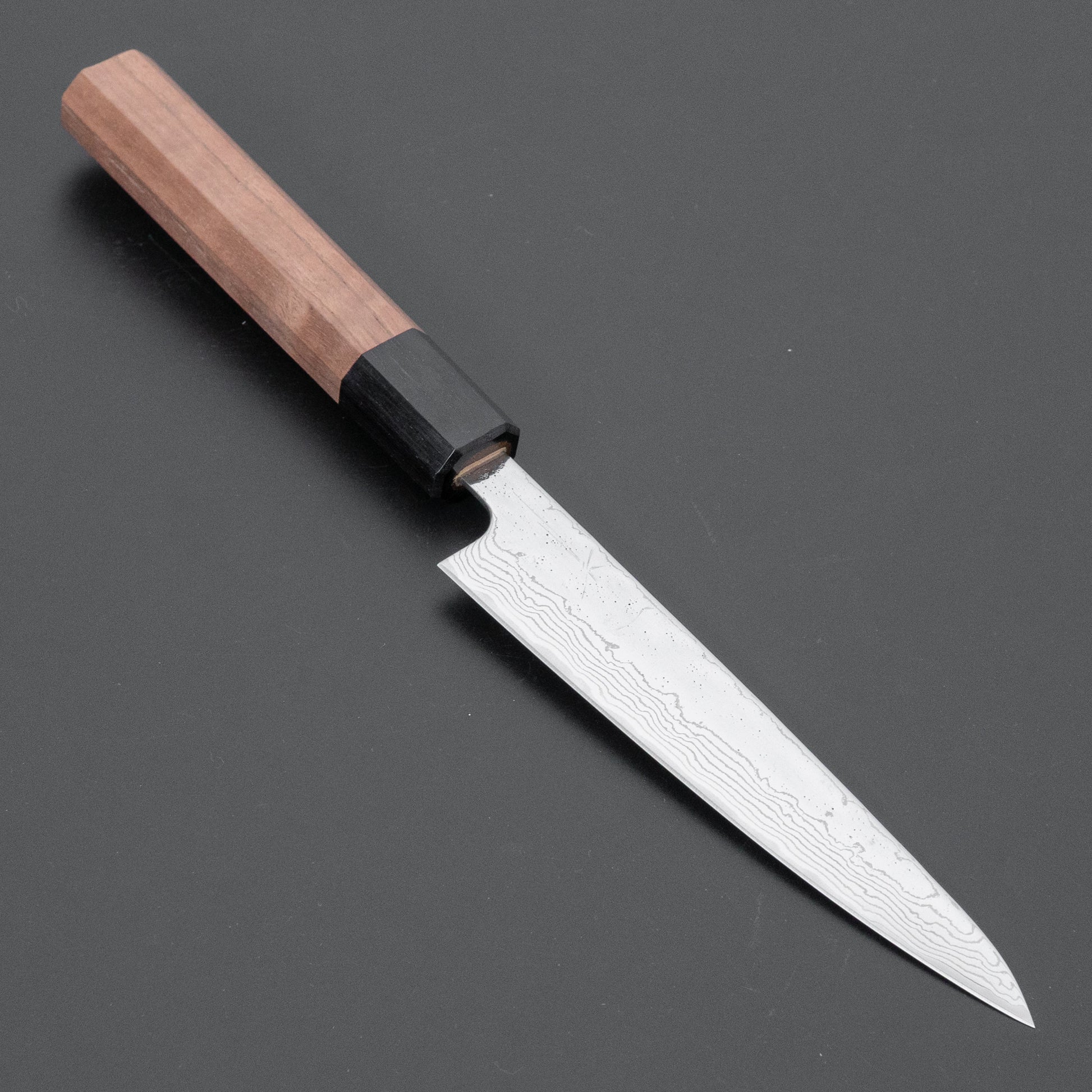 Hitohira Futana SUS440 Stainless Damascus Petty 135mm Walnut Handle
