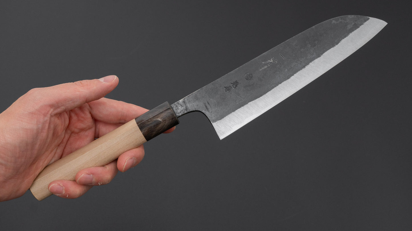 Hitohira Onihiro Blue #1 Santoku 165mm Ho Wood Handle (D-Shape)