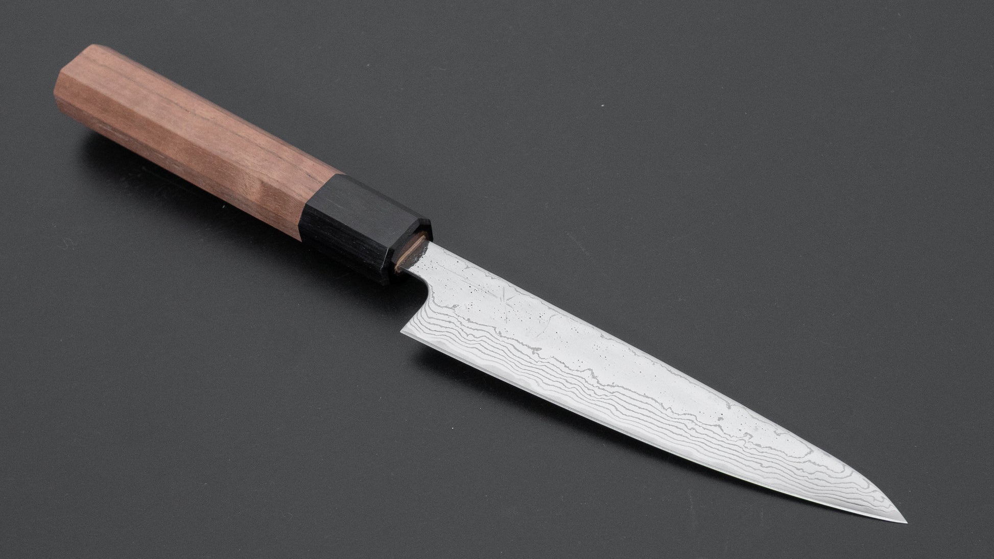 Hitohira Futana SUS440 Stainless Damascus Petty 135mm Walnut Handle