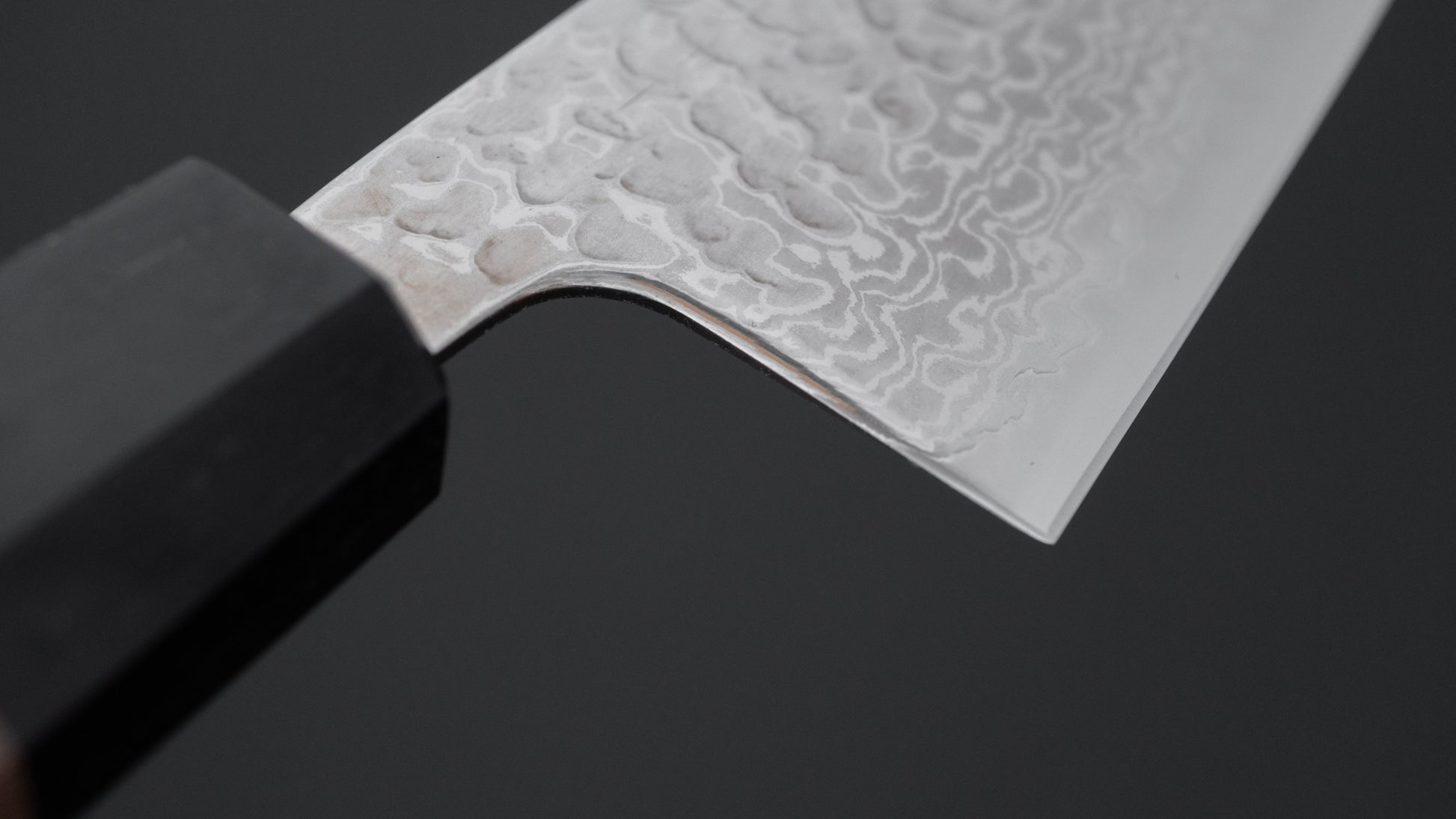 Hitohira Futana S3 Tsuchime Damascus Santoku 170mm Walnut Handle