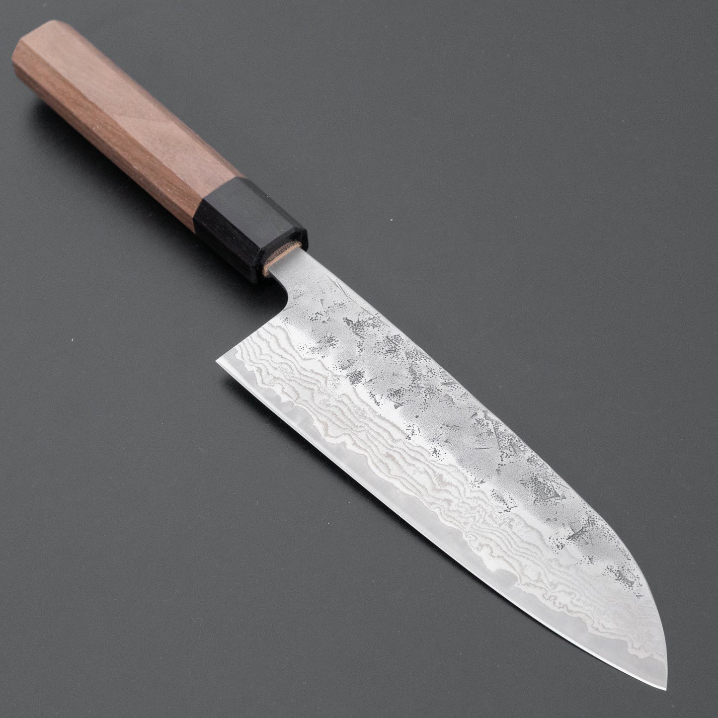 Hitohira Futana Swedish Stainless Nashiji Damascus Santoku 170mm Walnut Handle