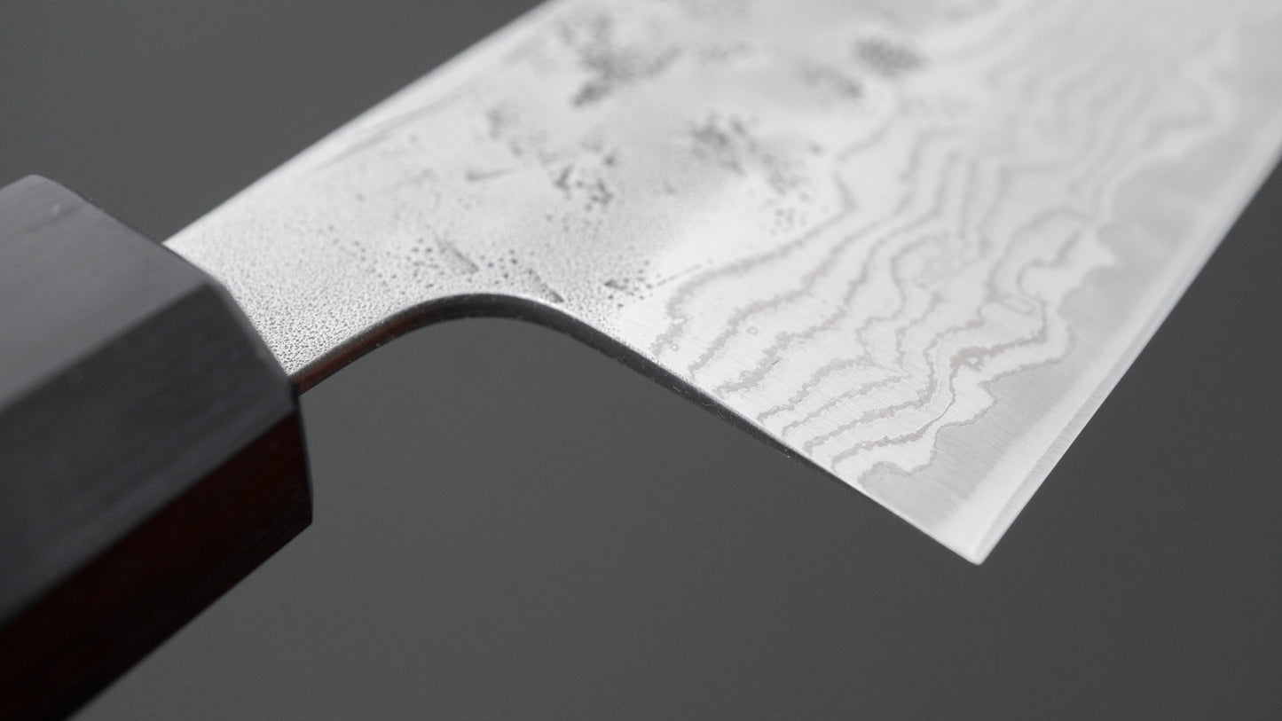 Hitohira Futana Swedish Stainless Nashiji Damascus Santoku 170mm Walnut Handle