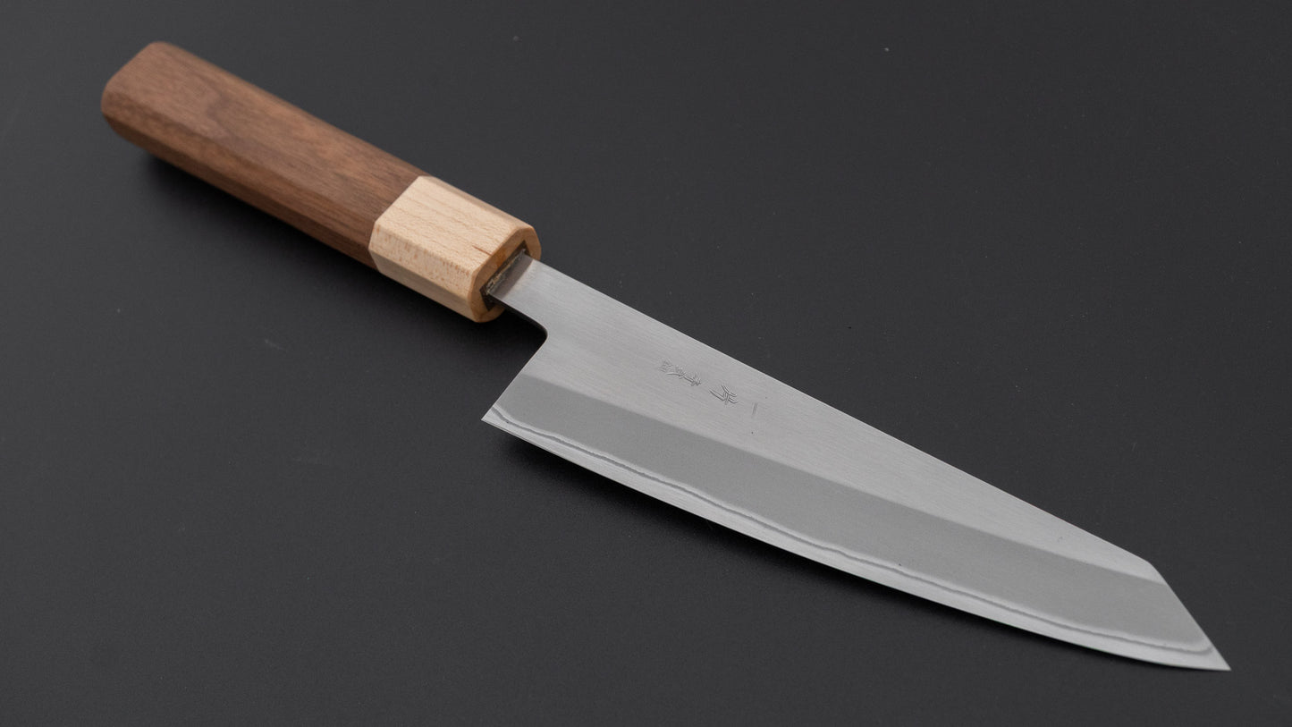 Hitohira TD Blue #2 Stainless Clad Migaki Honesuki Kaku 150mm Walnut Handle