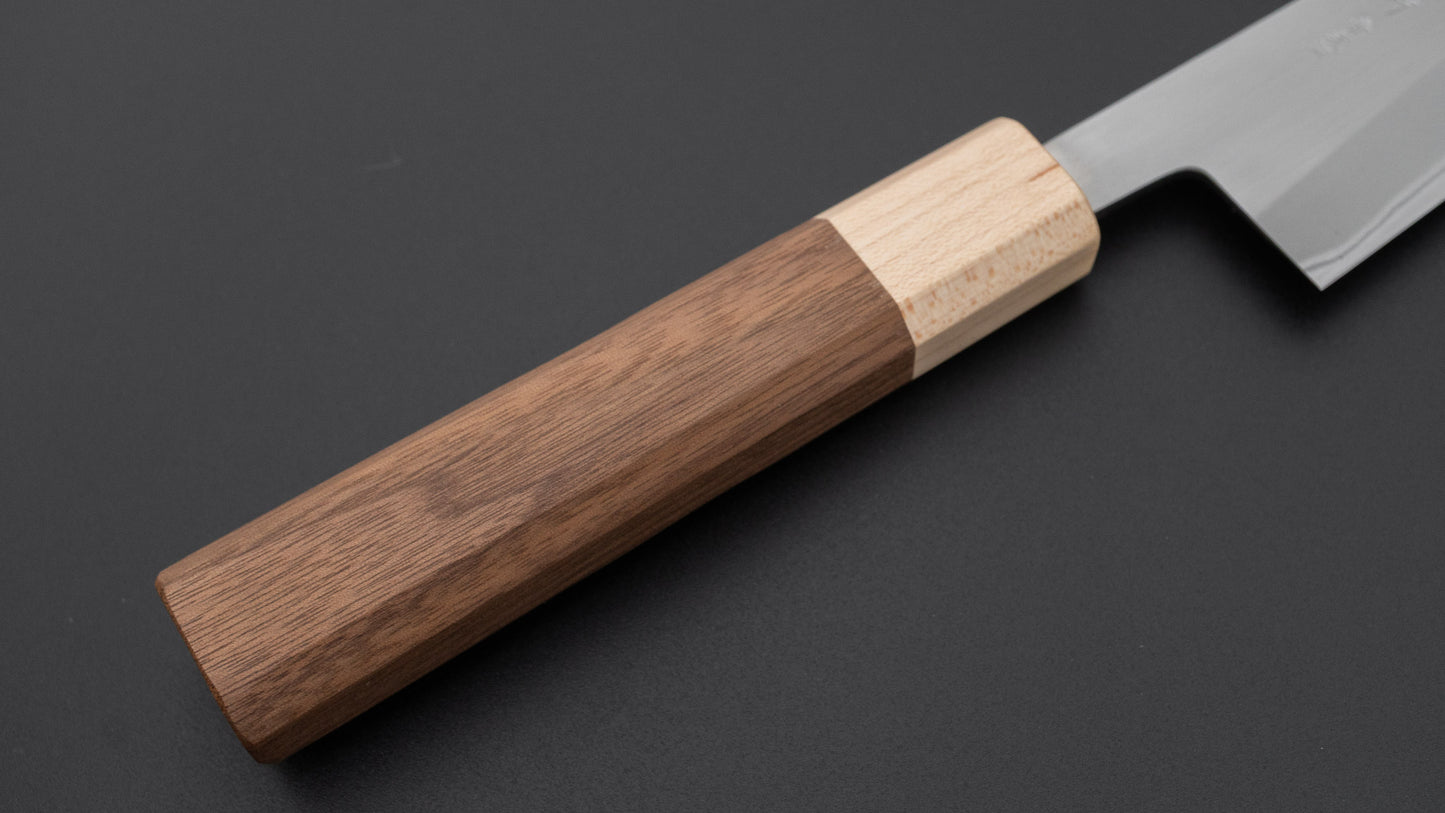 Hitohira TD Blue #2 Stainless Clad Migaki Honesuki Kaku 150mm Walnut Handle