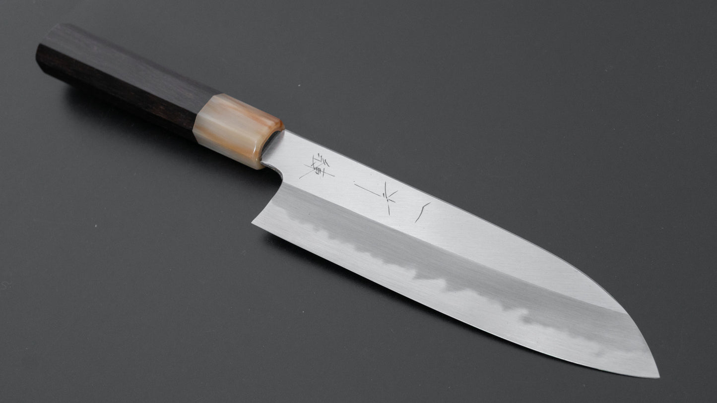 Hitohira Tanaka Ren White #2 Santoku 180mm Ebony Handle