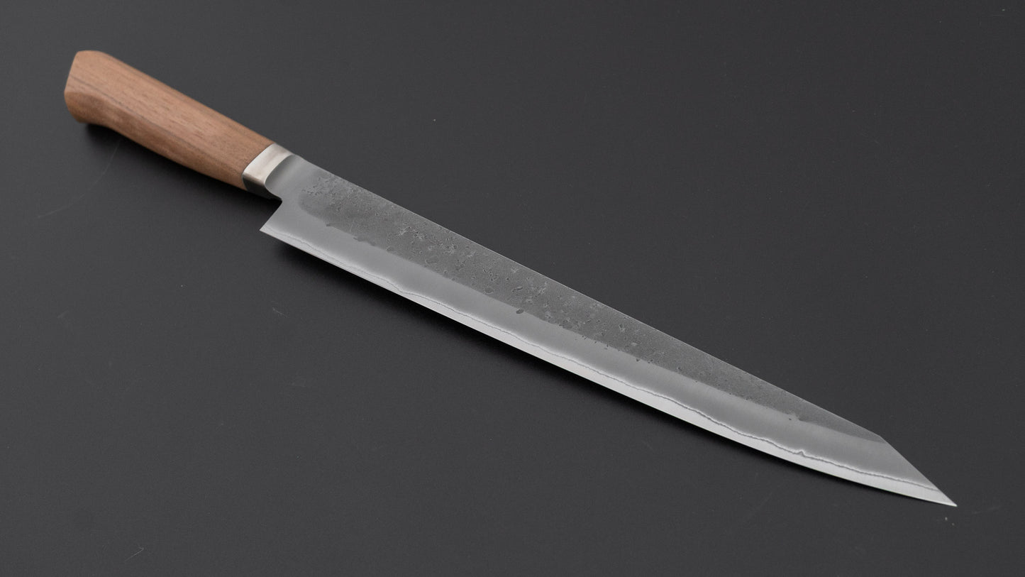 Hitohira TD Blue #2 Stainless Clad Nashiji Yo Sujihiki 270mm Walnut Handle