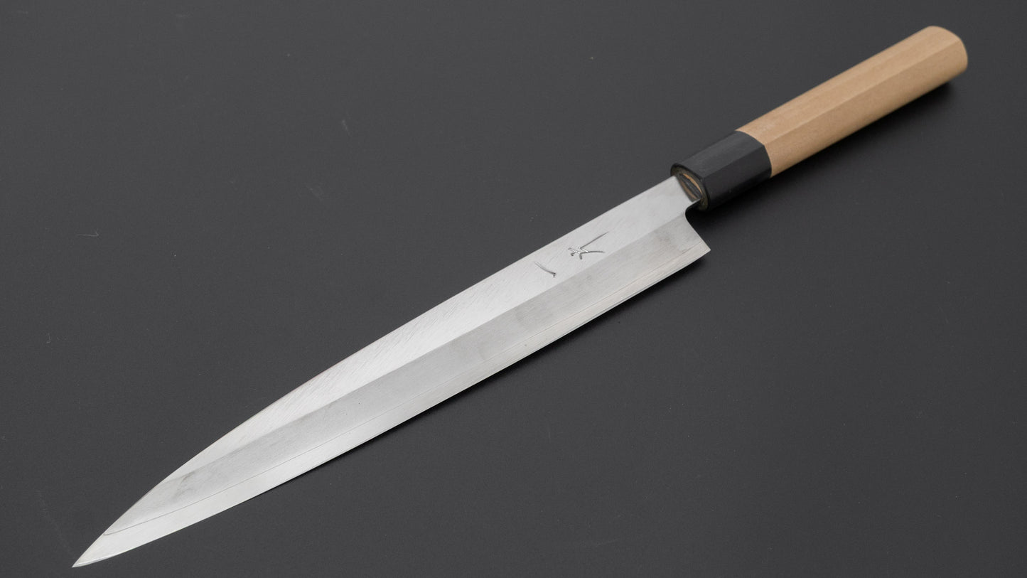 Hitohira Silver #3 Left-Handed Yanagiba 240mm Ho Wood Handle (D-Shape)