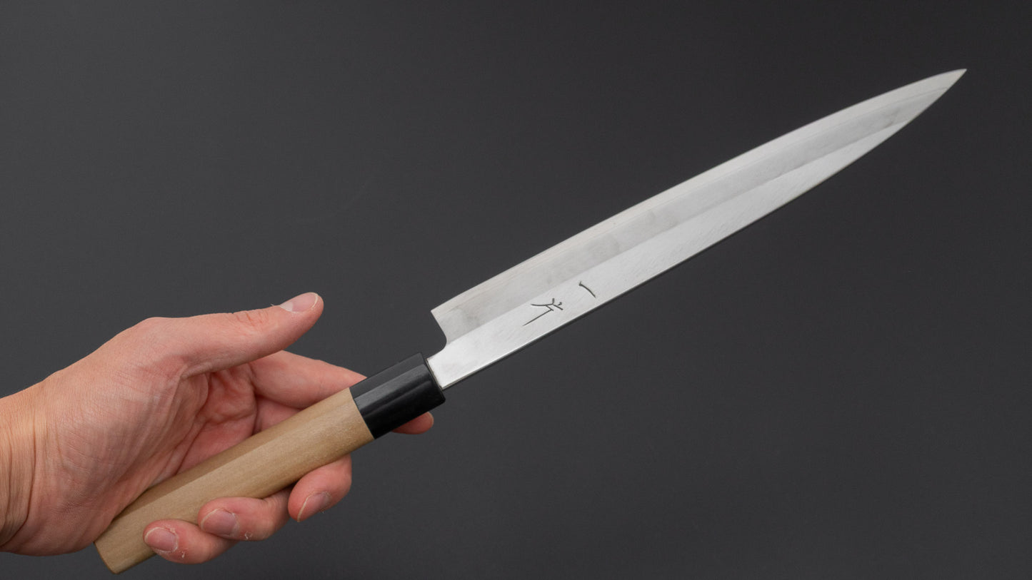 Hitohira Silver #3 Left-Handed Yanagiba 240mm Ho Wood Handle (D-Shape)