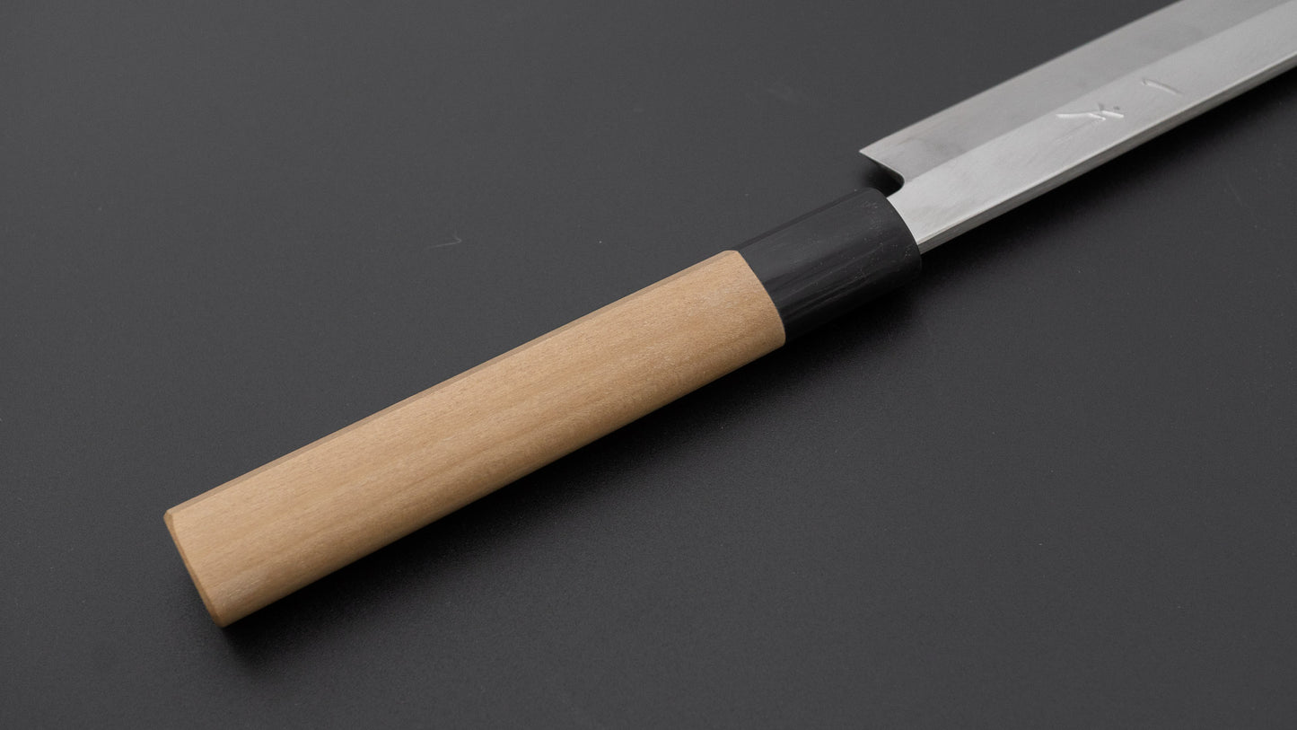 Hitohira Silver #3 Left-Handed Yanagiba 240mm Ho Wood Handle (D-Shape)