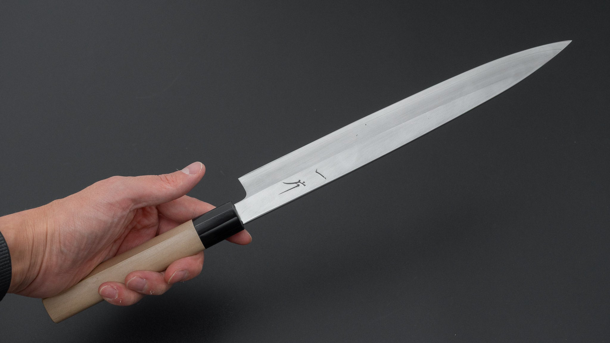 Hitohira Silver #3 Left-Handed Yanagiba 270mm Ho Wood Handle (D