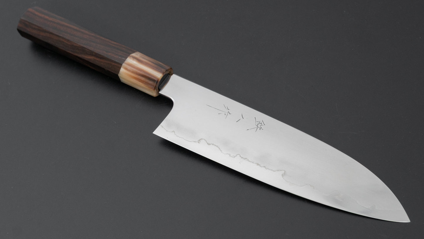 Tetsujin Silver #3 Ukiba Santoku 180mm Taihei Makassar Ebony Handle