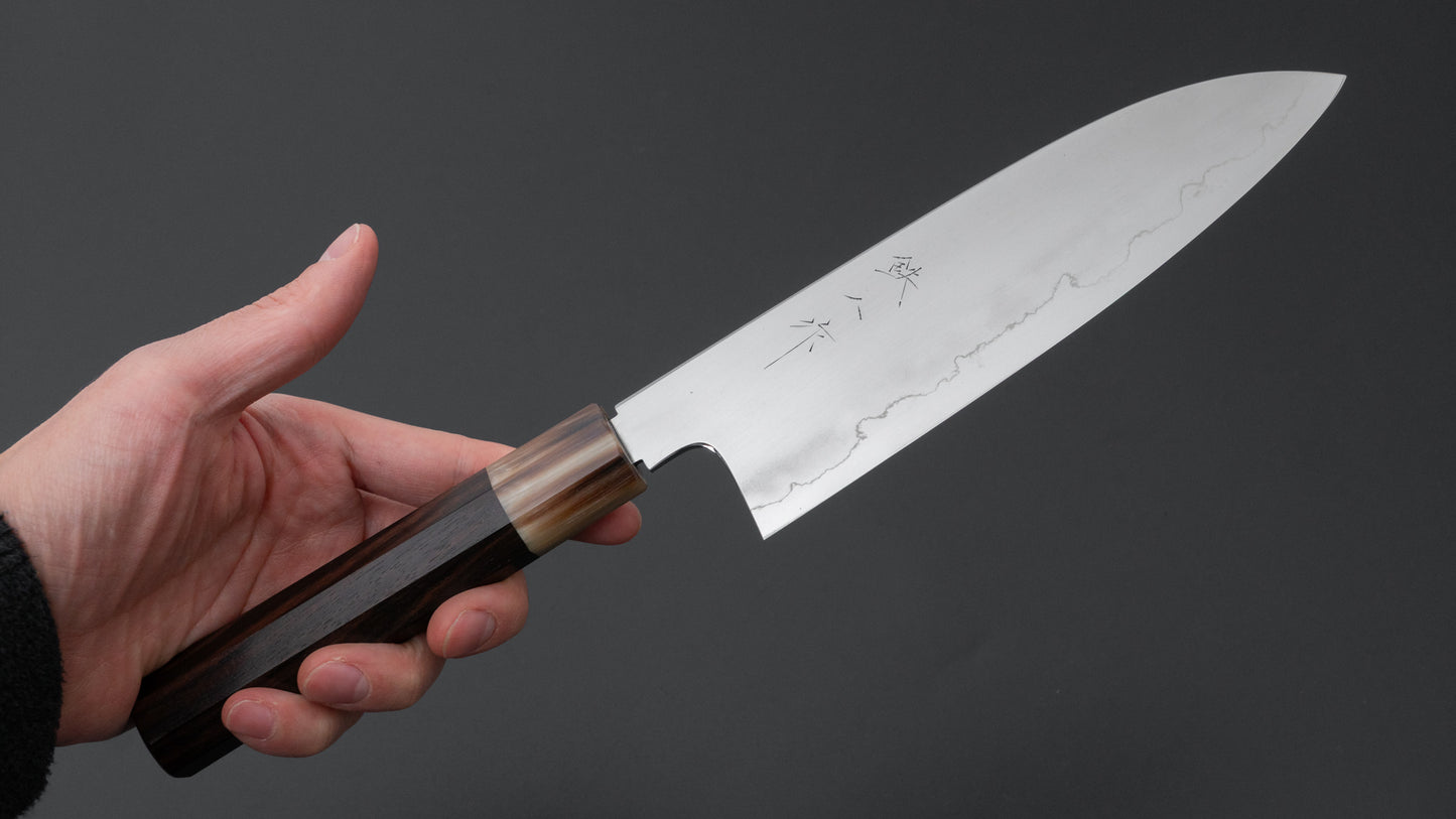 Tetsujin Silver #3 Ukiba Santoku 180mm Taihei Makassar Ebony Handle