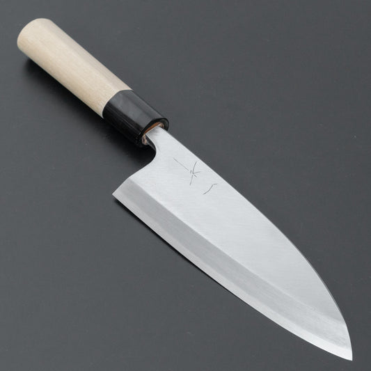 Hitohira Manzo Silver #3 Deba 165mm Ho Wood Handle (D-Shape/ Saya)