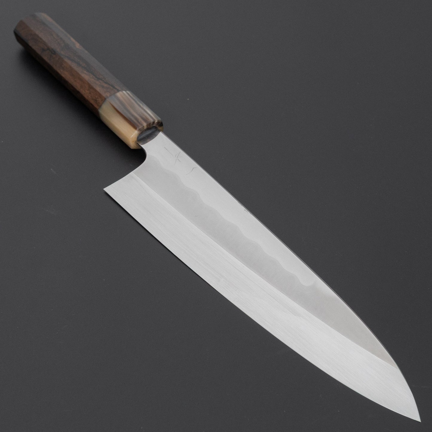 Hitohira Togashi White #1 Notaremon Mizu Honyaki Gyuto 240mm Ziricote Handle (#175/ Saya)