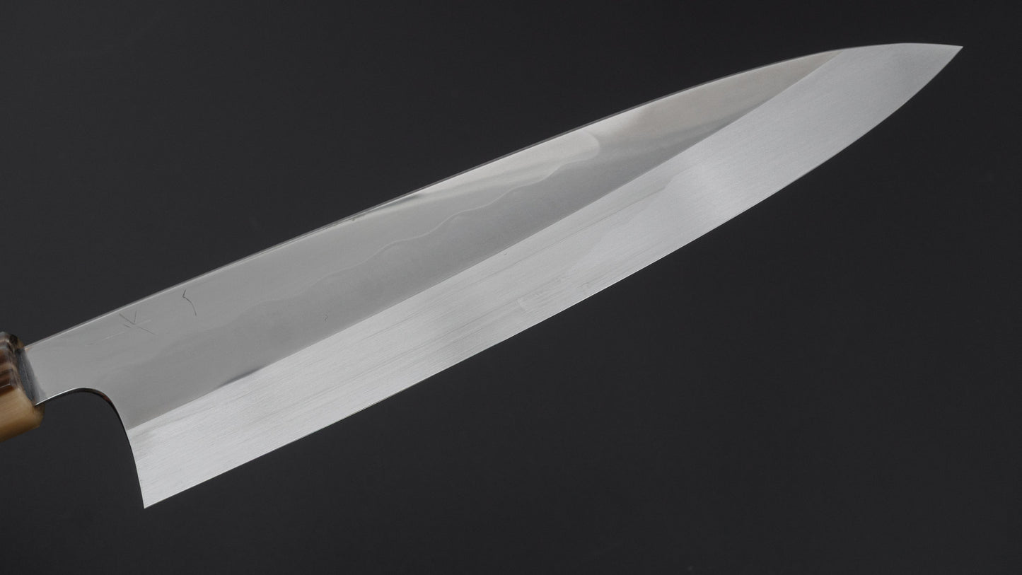 Hitohira Togashi White #1 Notaremon Mizu Honyaki Gyuto 240mm Ziricote Handle (#175/ Saya)
