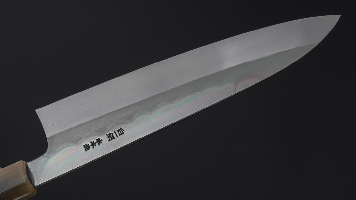Hitohira Togashi White #1 Notaremon Mizu Honyaki Gyuto 240mm Ziricote Handle (#178/ Saya)