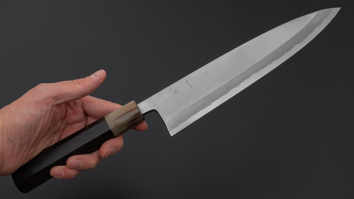Hitohira Tanaka Manzo White #2 Mioroshi Deba 210mm Ebony Handle (Saya)
