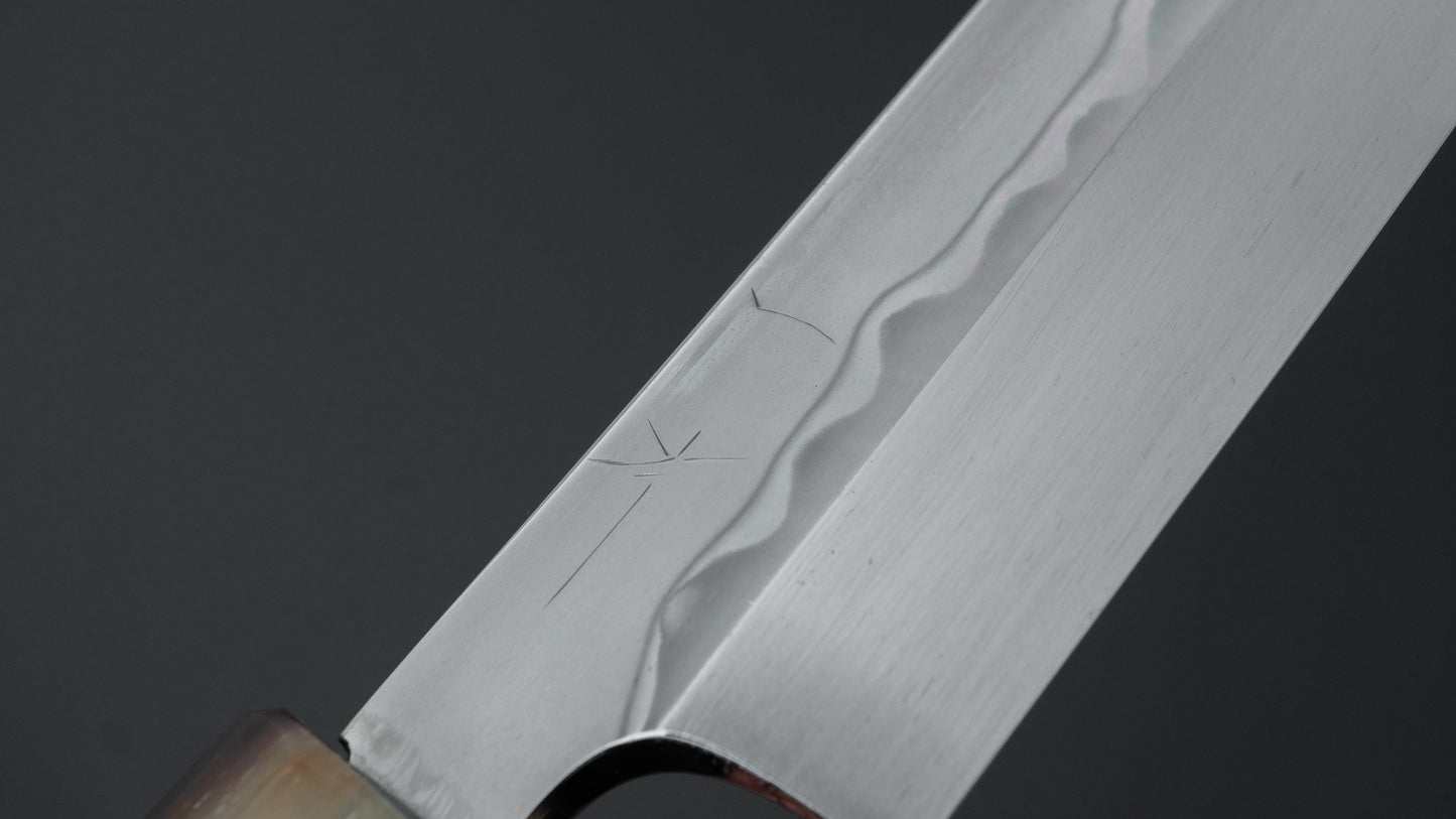 Hitohira Togashi White #1 Sanbonsugi Mizu Honyaki Kiritsuke Yanagiba 300mm Taihei Makassar Ebony Handle (Type T/ Saya)