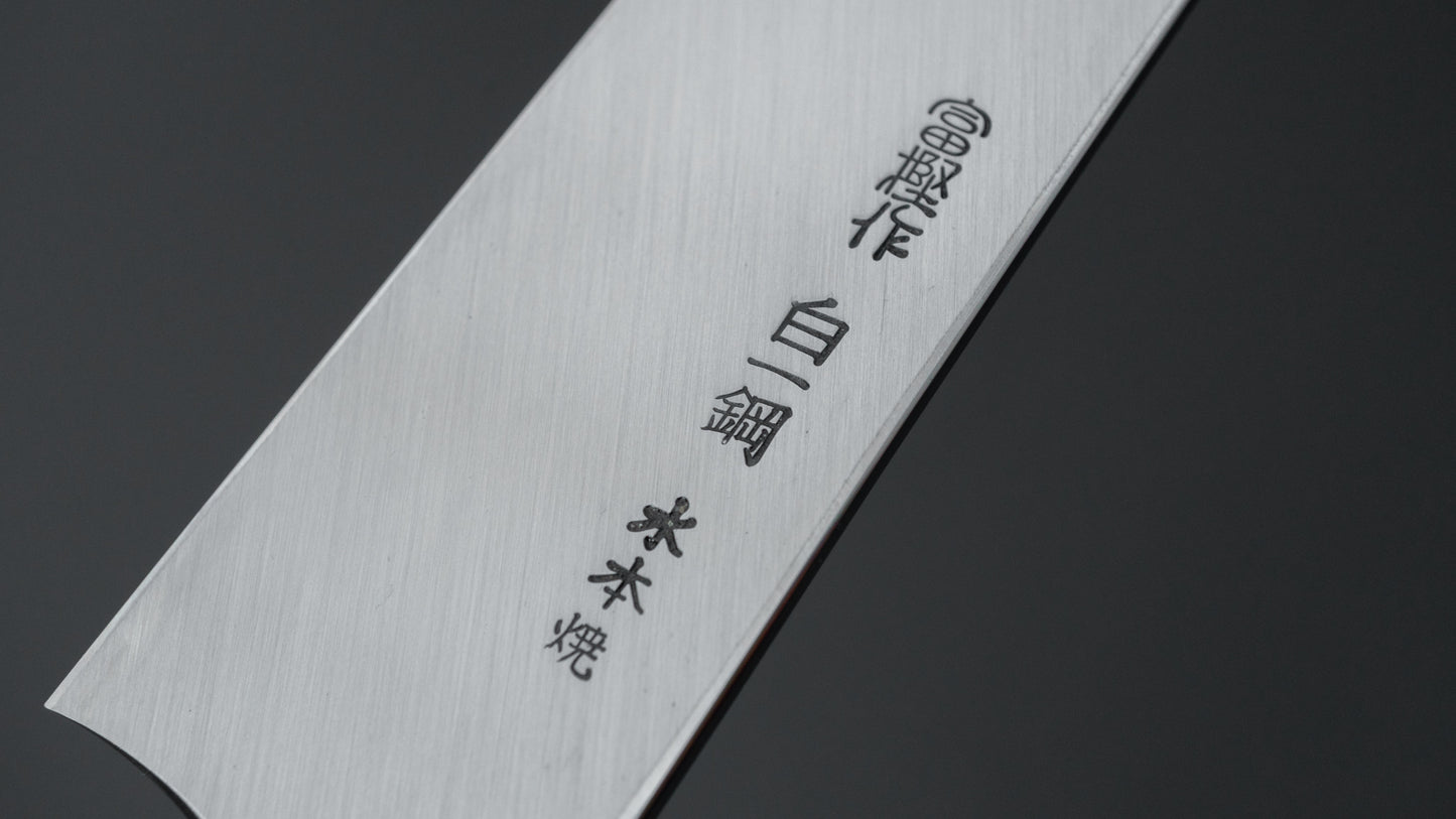 Hitohira Togashi White #1 Sanbonsugi Mizu Honyaki Yanagi Sakimaru 300mm Taihei Makassar Ebony Handle (Saya)