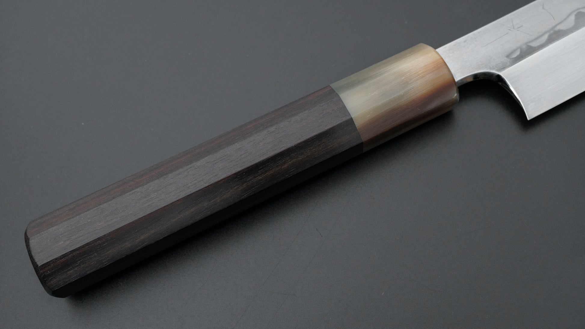 Hitohira Togashi White #1 Sanbonsugi Mizu Honyaki Yanagi Sakimaru 300mm Taihei Makassar Ebony Handle (Saya)