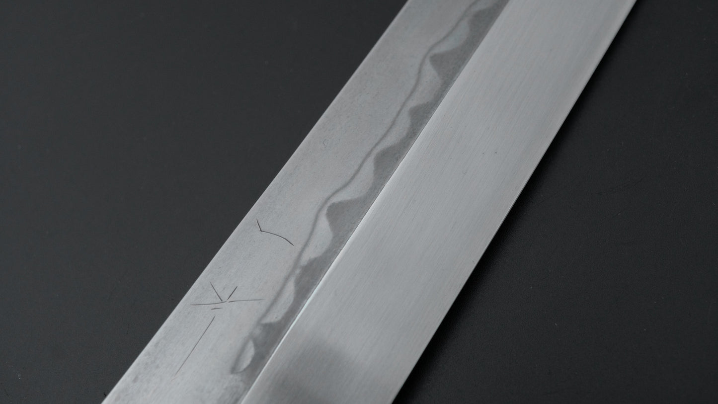 Hitohira Togashi White #1 Sanbonsugi Mizu Honyaki Yanagi Sakimaru 300mm Taihei Makassar Ebony Handle (Saya)