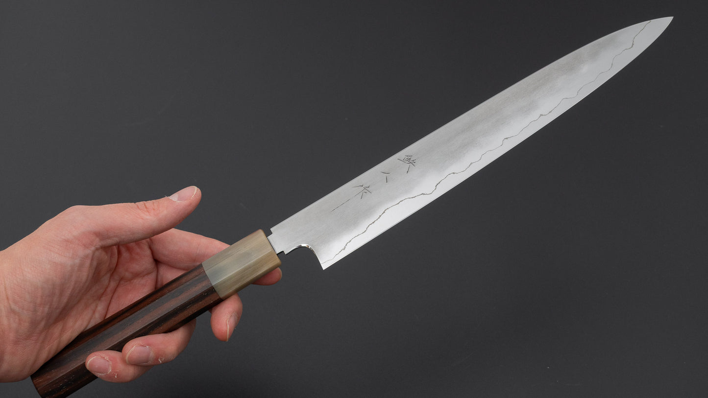 Tetsujin Silver #3 Kasumi Sujihiki 240mm Taihei Makassar Ebony Handle