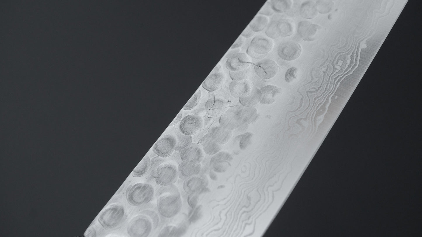 Hitohira HG Tsuchime Damascus Sujihiki 240mm Walnut Handle