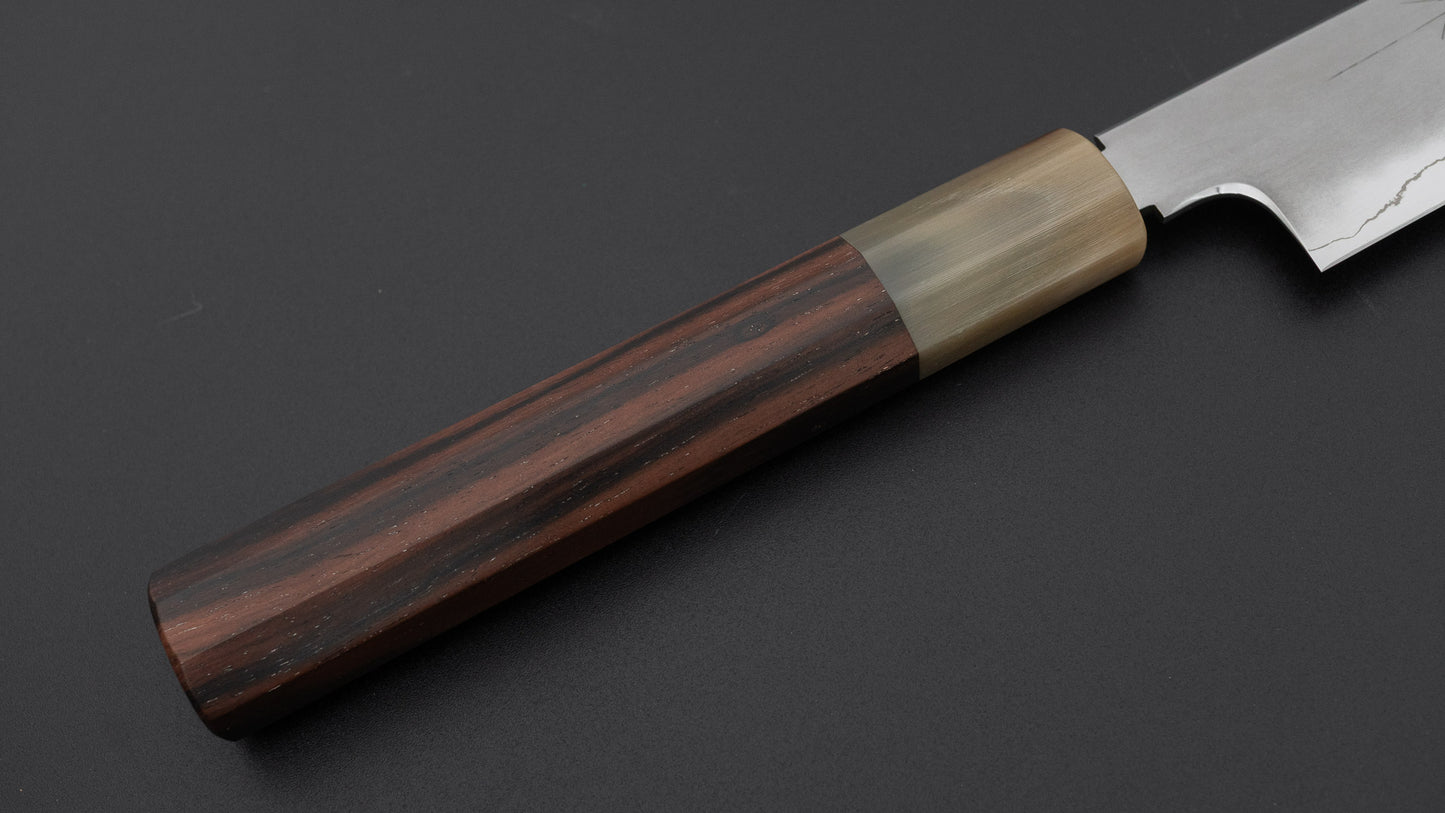 Tetsujin Silver #3 Kasumi Sujihiki 240mm Taihei Makassar Ebony Handle