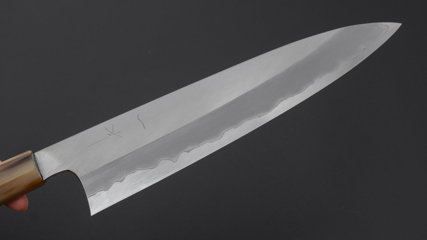 ひとひら 富樫 青一鋼 ステンレス 磨 牛刀 240mm 黒檀柄
