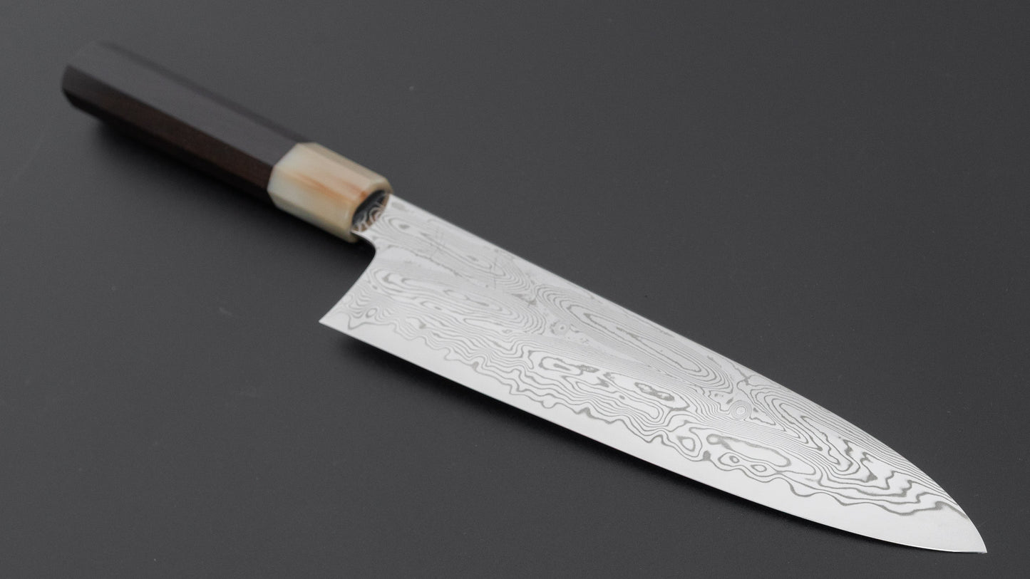 Hitohira Nakagawa Rou SG STRIX Damascus Gyuto 210mm Ebony Handle