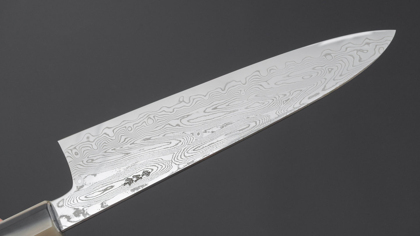 Hitohira Nakagawa Rou SG STRIX Damascus Gyuto 210mm Ebony Handle