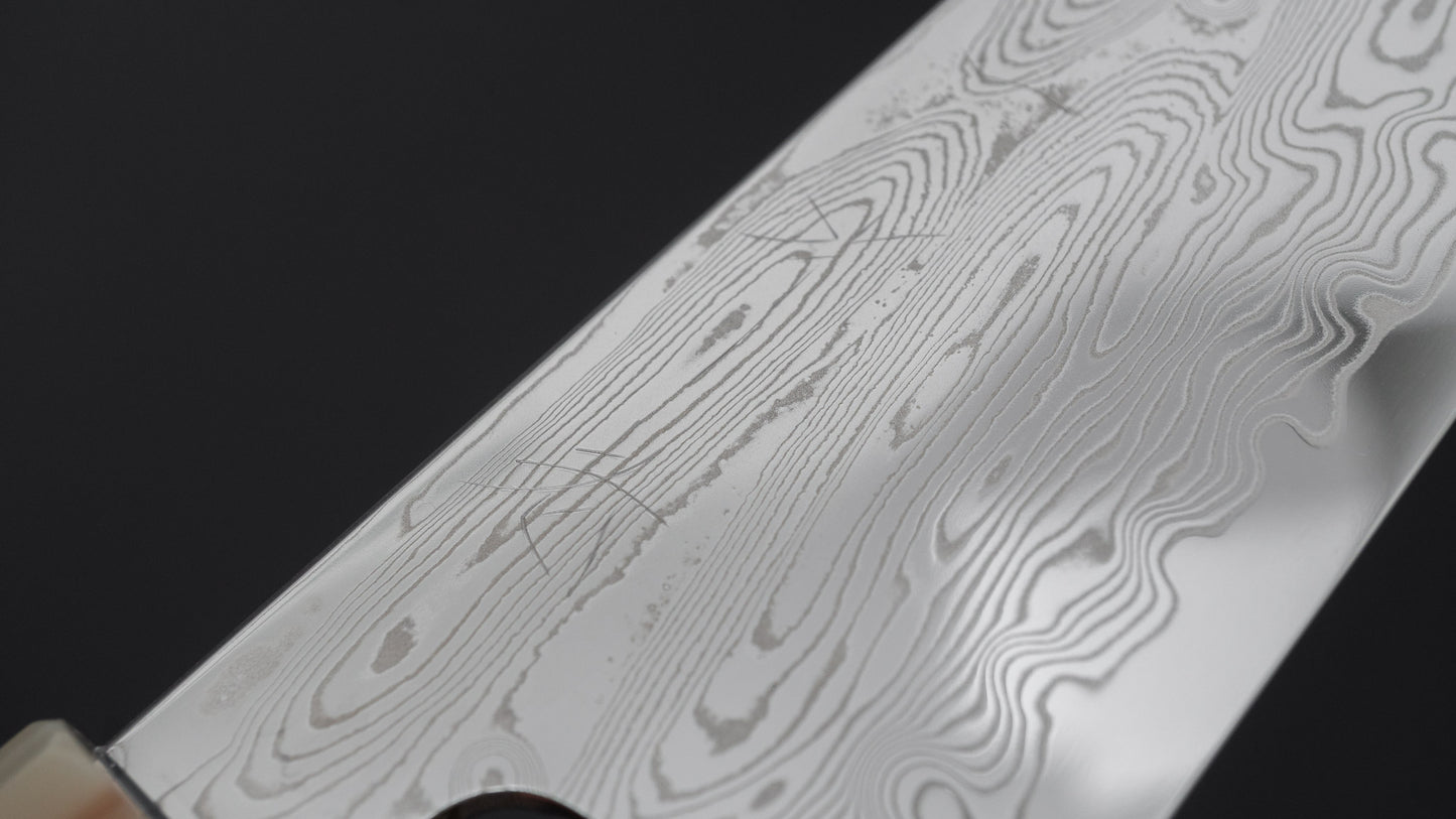 Hitohira Nakagawa Rou SG STRIX Damascus Gyuto 210mm Ebony Handle