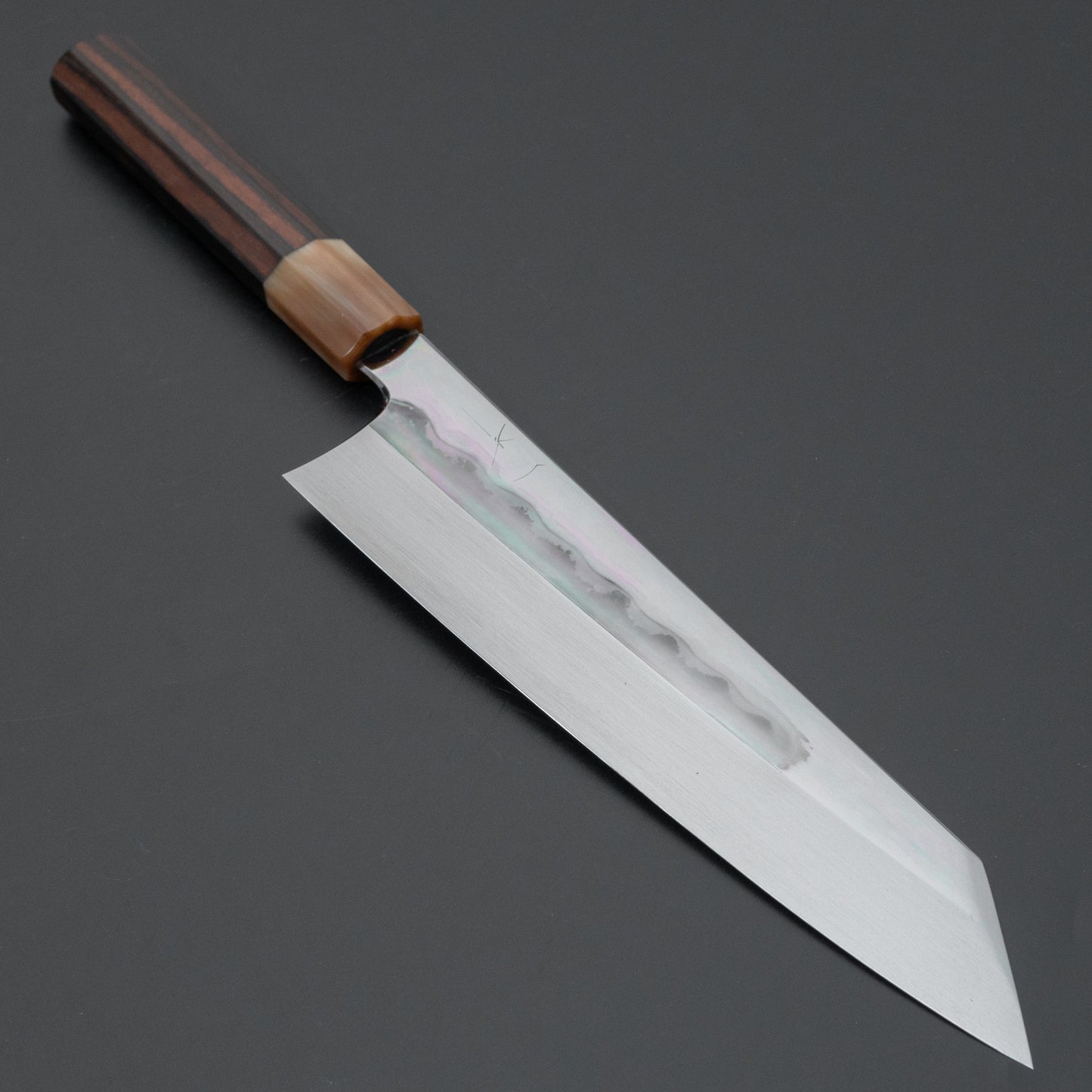 Hitohira Togashi Notaremon White #1 Mizu Honyaki Kiritsuke Gyuto 240mm Taihei Makassar Ebony Handle (#070/ Saya) - HITOHIRA