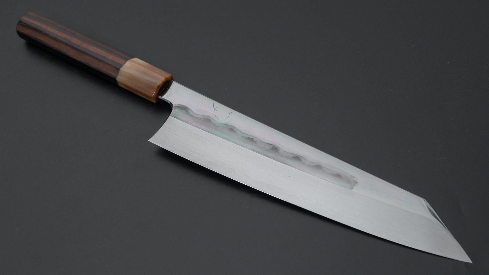 Hitohira Togashi Notaremon White #1 Mizu Honyaki Kiritsuke Gyuto 240mm Taihei Makassar Ebony Handle (#070/ Saya) - HITOHIRA