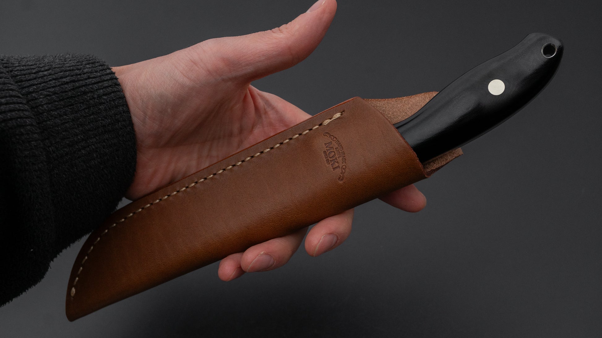 MOKI Berg Fixed Blade Linen Micarta Handle