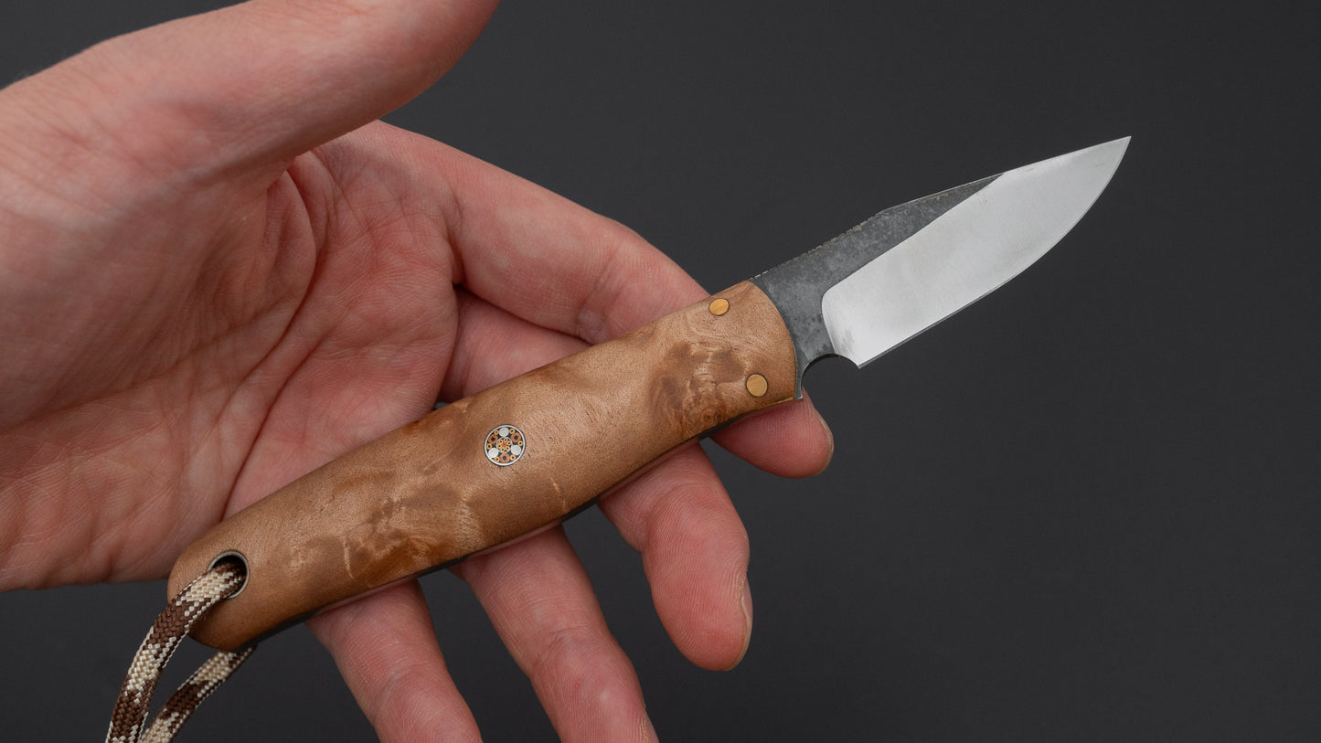 Seino Neck Knife VG10 Fixed Blade Birch Burl Handle (#009)