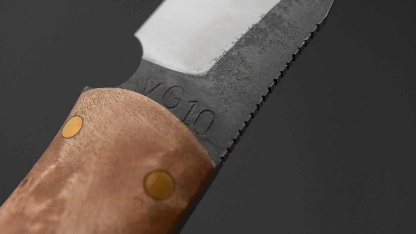 Seino Neck Knife VG10 Fixed Blade Birch Burl Handle (#009)