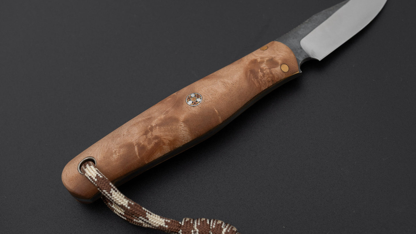 Seino Neck Knife VG10 Fixed Blade Birch Burl Handle (#009)