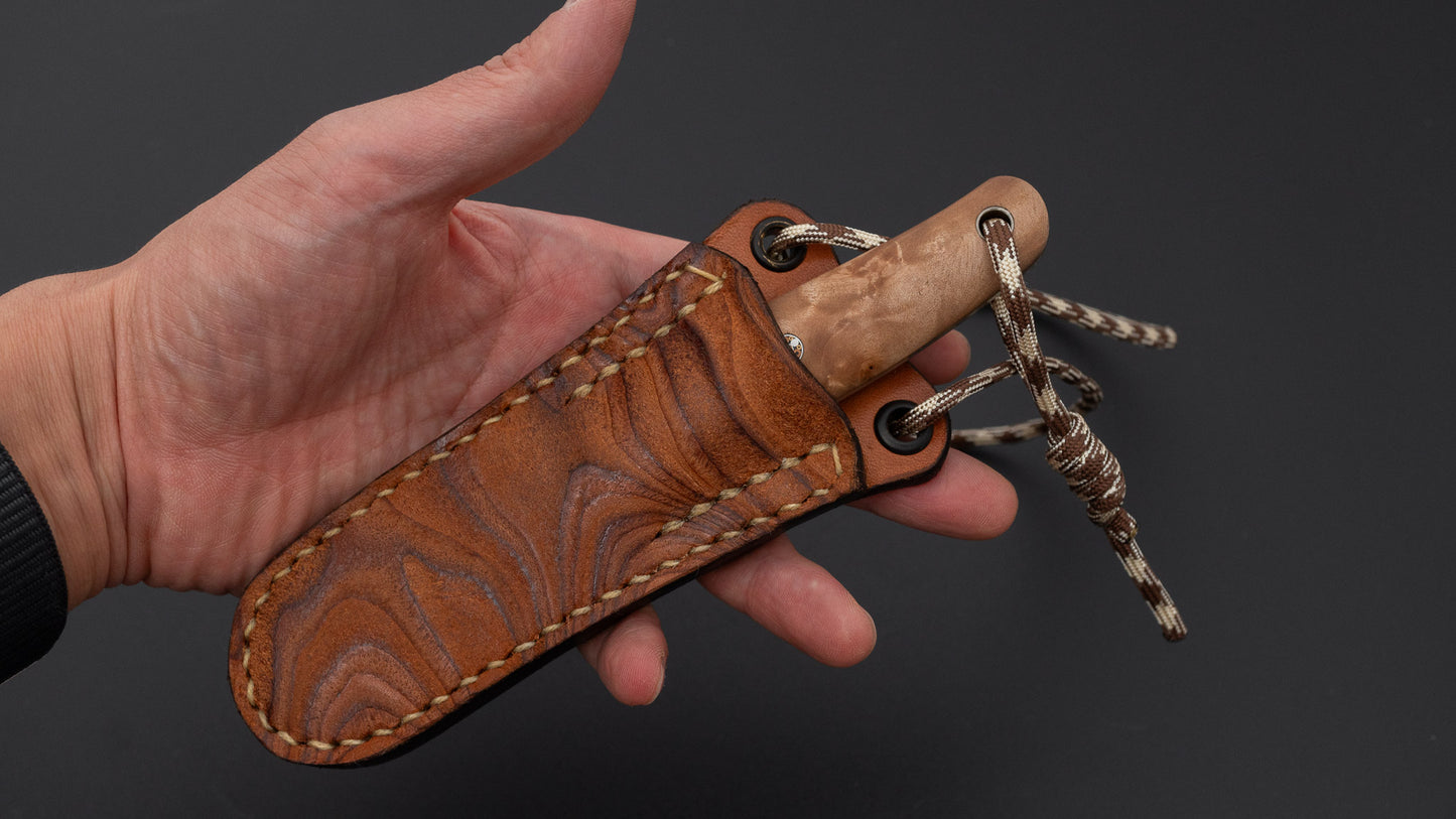 Seino Neck Knife VG10 Fixed Blade Birch Burl Handle (#009)
