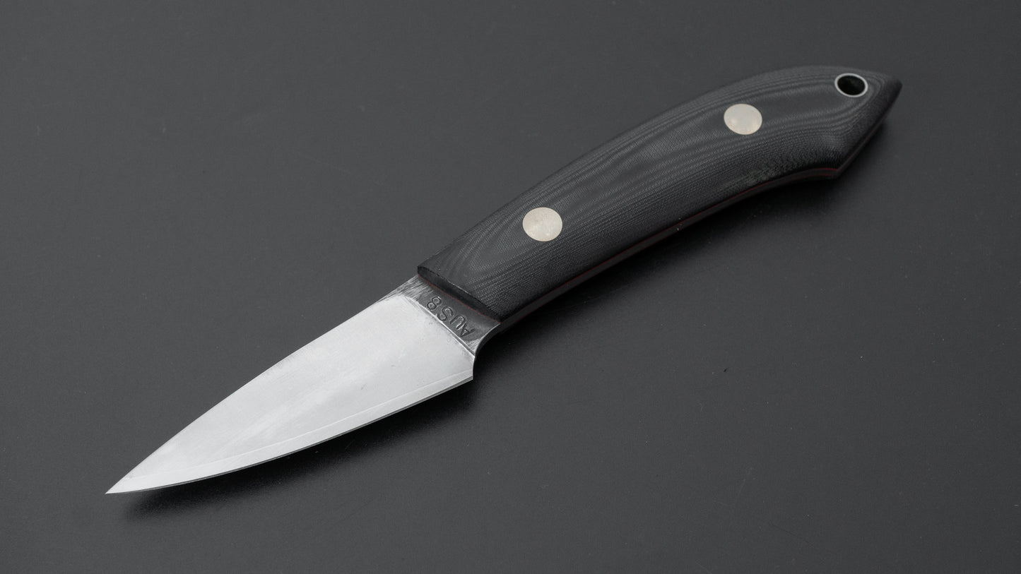 Seino AUS8 Fishing Utility Fixed Blade Linen Micarta Handle (#003)