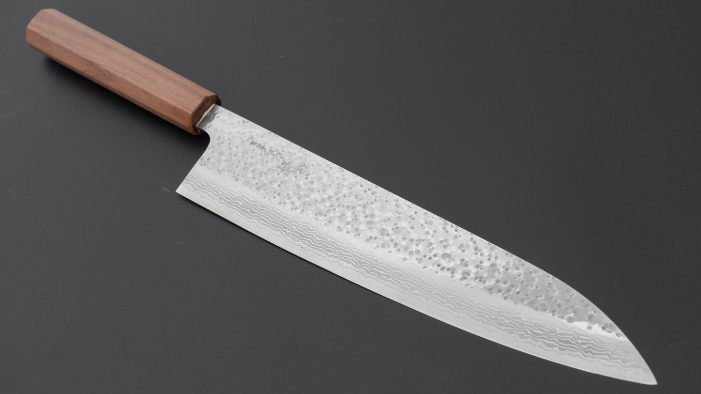 Makoto Kurosaki STK VG-7 Tsuchime Damascus Gyuto 240mm Walnut Handle
